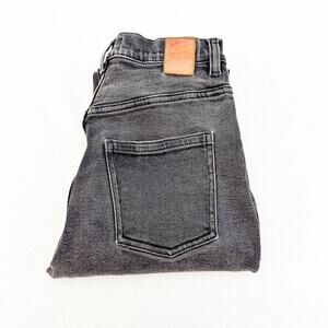 & Other Stories Black Stretch Denim Jeans Button Fly Flared Leg Size 27